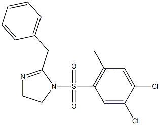 2-benzyl-1-[(4,5-dichloro-2-methylphenyl)sulfonyl]-4,5-dihydro-1H-imidazole 结构式