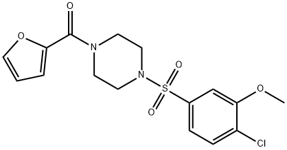 1-[(4-chloro-3-methoxyphenyl)sulfonyl]-4-(2-furoyl)piperazine 结构式