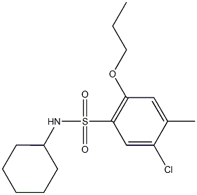 5-chloro-N-cyclohexyl-4-methyl-2-propoxybenzenesulfonamide 结构式