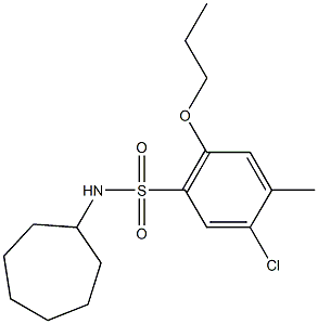 5-chloro-N-cycloheptyl-4-methyl-2-propoxybenzenesulfonamide 结构式