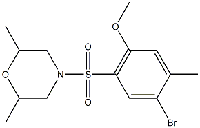 4-bromo-2-[(2,6-dimethyl-4-morpholinyl)sulfonyl]-5-methylphenyl methyl ether 结构式