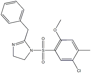 2-[(2-benzyl-4,5-dihydro-1H-imidazol-1-yl)sulfonyl]-4-chloro-5-methylphenyl methyl ether 结构式