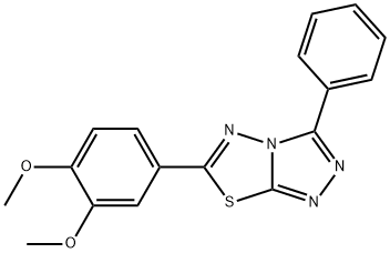 6-(3,4-dimethoxyphenyl)-3-phenyl[1,2,4]triazolo[3,4-b][1,3,4]thiadiazole 结构式