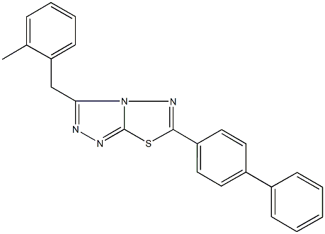 6-[1,1'-biphenyl]-4-yl-3-(2-methylbenzyl)[1,2,4]triazolo[3,4-b][1,3,4]thiadiazole 结构式
