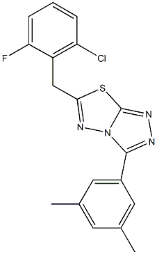 6-(2-chloro-6-fluorobenzyl)-3-(3,5-dimethylphenyl)[1,2,4]triazolo[3,4-b][1,3,4]thiadiazole 结构式