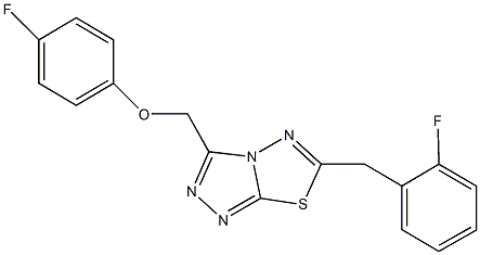 [6-(2-fluorobenzyl)[1,2,4]triazolo[3,4-b][1,3,4]thiadiazol-3-yl]methyl 4-fluorophenyl ether 结构式