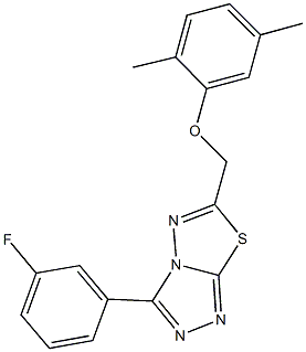 2,5-dimethylphenyl [3-(3-fluorophenyl)[1,2,4]triazolo[3,4-b][1,3,4]thiadiazol-6-yl]methyl ether 结构式