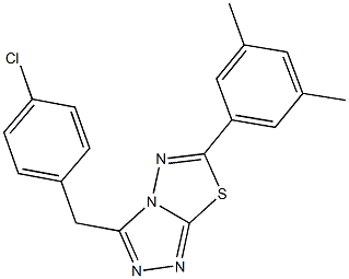 3-(4-chlorobenzyl)-6-(3,5-dimethylphenyl)[1,2,4]triazolo[3,4-b][1,3,4]thiadiazole 结构式