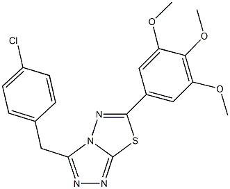 3-(4-chlorobenzyl)-6-(3,4,5-trimethoxyphenyl)[1,2,4]triazolo[3,4-b][1,3,4]thiadiazole 结构式