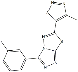 3-(3-methylphenyl)-6-(4-methyl-1,2,3-thiadiazol-5-yl)[1,2,4]triazolo[3,4-b][1,3,4]thiadiazole 结构式