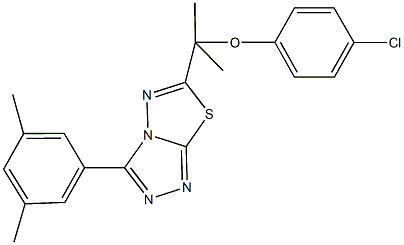 4-chlorophenyl 1-[3-(3,5-dimethylphenyl)[1,2,4]triazolo[3,4-b][1,3,4]thiadiazol-6-yl]-1-methylethyl ether 结构式