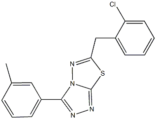 6-(2-chlorobenzyl)-3-(3-methylphenyl)[1,2,4]triazolo[3,4-b][1,3,4]thiadiazole 结构式