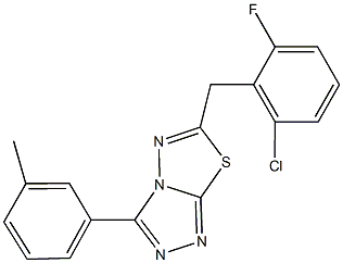 6-(2-chloro-6-fluorobenzyl)-3-(3-methylphenyl)[1,2,4]triazolo[3,4-b][1,3,4]thiadiazole 结构式
