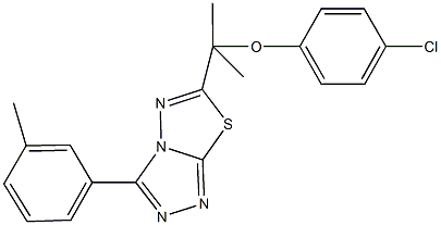 4-chlorophenyl 1-methyl-1-[3-(3-methylphenyl)[1,2,4]triazolo[3,4-b][1,3,4]thiadiazol-6-yl]ethyl ether 结构式
