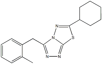 6-cyclohexyl-3-(2-methylbenzyl)[1,2,4]triazolo[3,4-b][1,3,4]thiadiazole 结构式