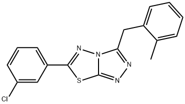 6-(3-chlorophenyl)-3-(2-methylbenzyl)[1,2,4]triazolo[3,4-b][1,3,4]thiadiazole 结构式
