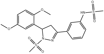 N-{3-[5-(2,5-dimethoxyphenyl)-1-(methylsulfonyl)-4,5-dihydro-1H-pyrazol-3-yl]phenyl}methanesulfonamide 结构式