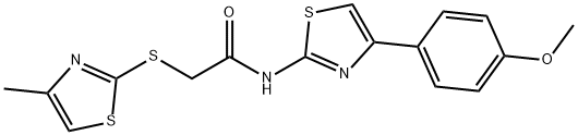N-[4-(4-methoxyphenyl)-1,3-thiazol-2-yl]-2-[(4-methyl-1,3-thiazol-2-yl)sulfanyl]acetamide 结构式