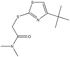 2-[(4-tert-butyl-1,3-thiazol-2-yl)sulfanyl]-N,N-dimethylacetamide 结构式