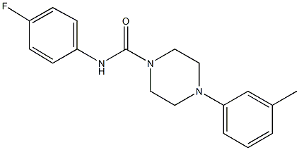 N-(4-fluorophenyl)-4-(3-methylphenyl)-1-piperazinecarboxamide 结构式