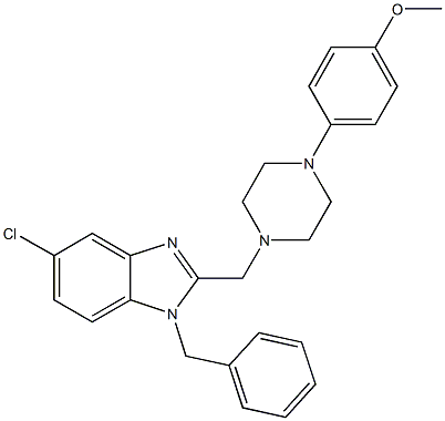 4-{4-[(1-benzyl-5-chloro-1H-benzimidazol-2-yl)methyl]-1-piperazinyl}phenyl methyl ether 结构式