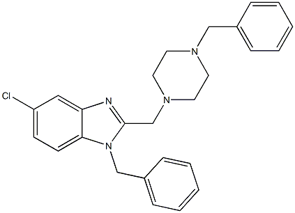 1-benzyl-2-[(4-benzyl-1-piperazinyl)methyl]-5-chloro-1H-benzimidazole 结构式