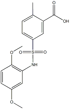 5-[(2,5-dimethoxyanilino)sulfonyl]-2-methylbenzoic acid 结构式