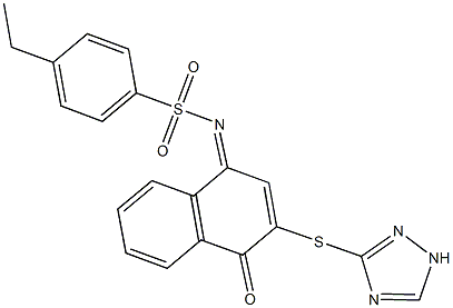 4-乙基-N-[4-氧代-3-(1H-1,2,4-三唑-5-基硫基)-1(4H)-亚萘基]苯磺酰胺 结构式