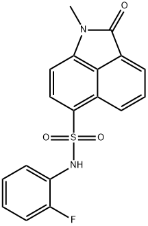 N-(2-fluorophenyl)-1-methyl-2-oxo-1,2-dihydrobenzo[cd]indole-6-sulfonamide 结构式