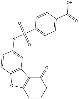 4-{[(9-oxo-6,7,8,9-tetrahydrodibenzo[b,d]furan-2-yl)amino]sulfonyl}benzoic acid 结构式
