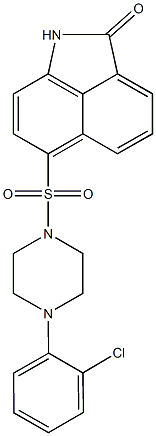 6-{[4-(2-chlorophenyl)-1-piperazinyl]sulfonyl}benzo[cd]indol-2(1H)-one 结构式