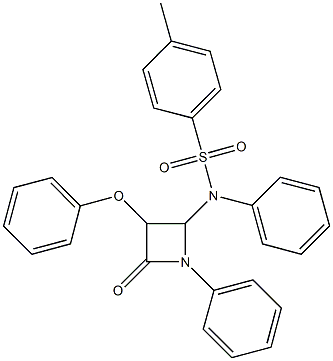 4-methyl-N-(4-oxo-3-phenoxy-1-phenyl-2-azetidinyl)-N-phenylbenzenesulfonamide 结构式