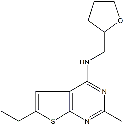 N-(6-ethyl-2-methylthieno[2,3-d]pyrimidin-4-yl)-N-(tetrahydro-2-furanylmethyl)amine 结构式