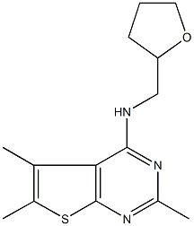 N-(tetrahydro-2-furanylmethyl)-N-(2,5,6-trimethylthieno[2,3-d]pyrimidin-4-yl)amine 结构式