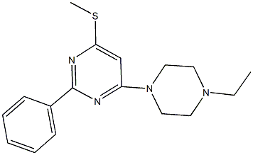 4-(4-ethyl-1-piperazinyl)-6-(methylsulfanyl)-2-phenylpyrimidine 结构式