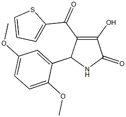 5-(2,5-dimethoxyphenyl)-3-hydroxy-4-(2-thienylcarbonyl)-1,5-dihydro-2H-pyrrol-2-one 结构式