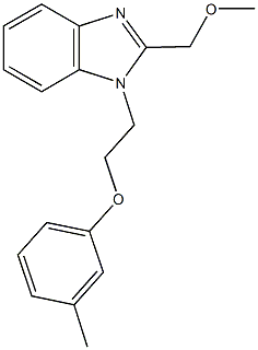 2-(methoxymethyl)-1-[2-(3-methylphenoxy)ethyl]-1H-benzimidazole 结构式