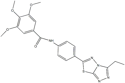 N-[4-(3-ethyl[1,2,4]triazolo[3,4-b][1,3,4]thiadiazol-6-yl)phenyl]-3,4,5-trimethoxybenzamide 结构式