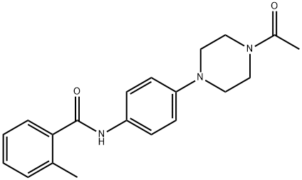 N-[4-(4-acetyl-1-piperazinyl)phenyl]-2-methylbenzamide 结构式
