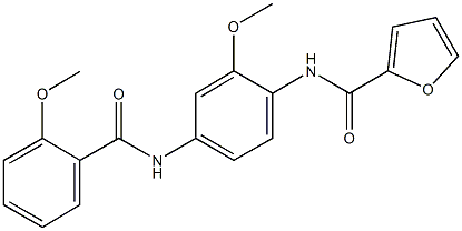 N-{2-methoxy-4-[(2-methoxybenzoyl)amino]phenyl}-2-furamide 结构式