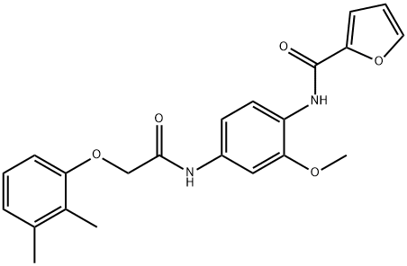 N-(4-{[(2,3-dimethylphenoxy)acetyl]amino}-2-methoxyphenyl)-2-furamide 结构式