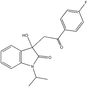 3-[2-(4-fluorophenyl)-2-oxoethyl]-3-hydroxy-1-isopropyl-1,3-dihydro-2H-indol-2-one 结构式