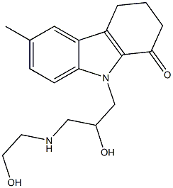 9-{2-hydroxy-3-[(2-hydroxyethyl)amino]propyl}-6-methyl-2,3,4,9-tetrahydro-1H-carbazol-1-one 结构式