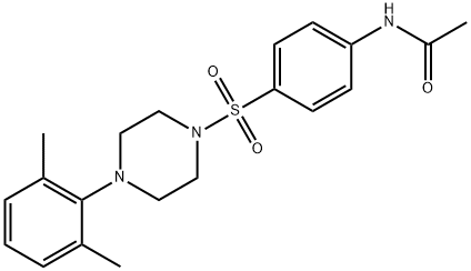 N-(4-{[4-(2,6-dimethylphenyl)-1-piperazinyl]sulfonyl}phenyl)acetamide 结构式