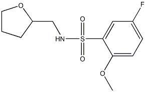 5-fluoro-2-methoxy-N-(tetrahydro-2-furanylmethyl)benzenesulfonamide 结构式