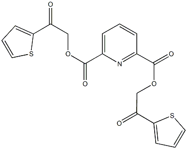 bis[2-oxo-2-(2-thienyl)ethyl] 2,6-pyridinedicarboxylate 结构式