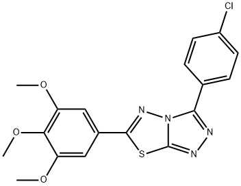 3-(4-chlorophenyl)-6-(3,4,5-trimethoxyphenyl)[1,2,4]triazolo[3,4-b][1,3,4]thiadiazole 结构式