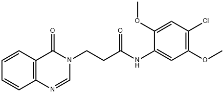 N-(4-chloro-2,5-dimethoxyphenyl)-3-(4-oxo-3(4H)-quinazolinyl)propanamide 结构式