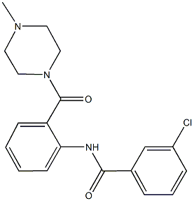 3-chloro-N-{2-[(4-methyl-1-piperazinyl)carbonyl]phenyl}benzamide 结构式