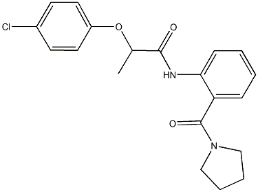 2-(4-chlorophenoxy)-N-[2-(1-pyrrolidinylcarbonyl)phenyl]propanamide 结构式